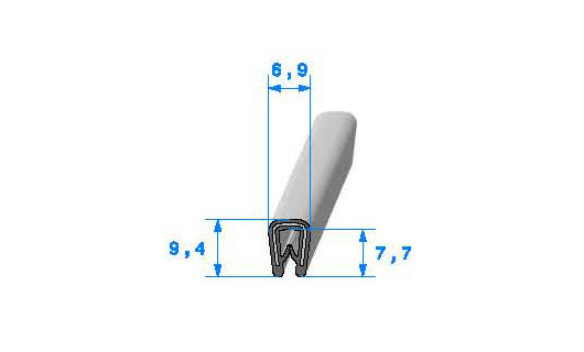 Profilé PVC armé SE806 - 9,4x6,9 mm L 1 m