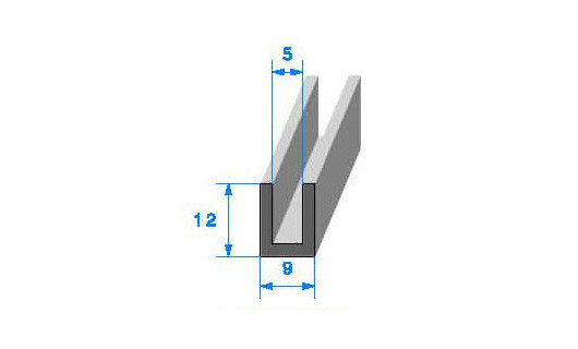 Profilé Caoutchouc SE858 - 12x9 mm L 1 m