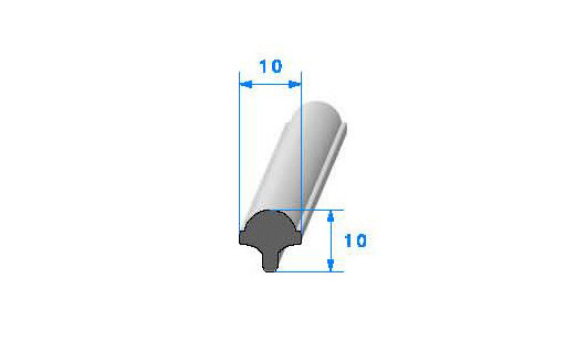 Profilé Caoutchouc SE289 - 10x10 mm L 1 m