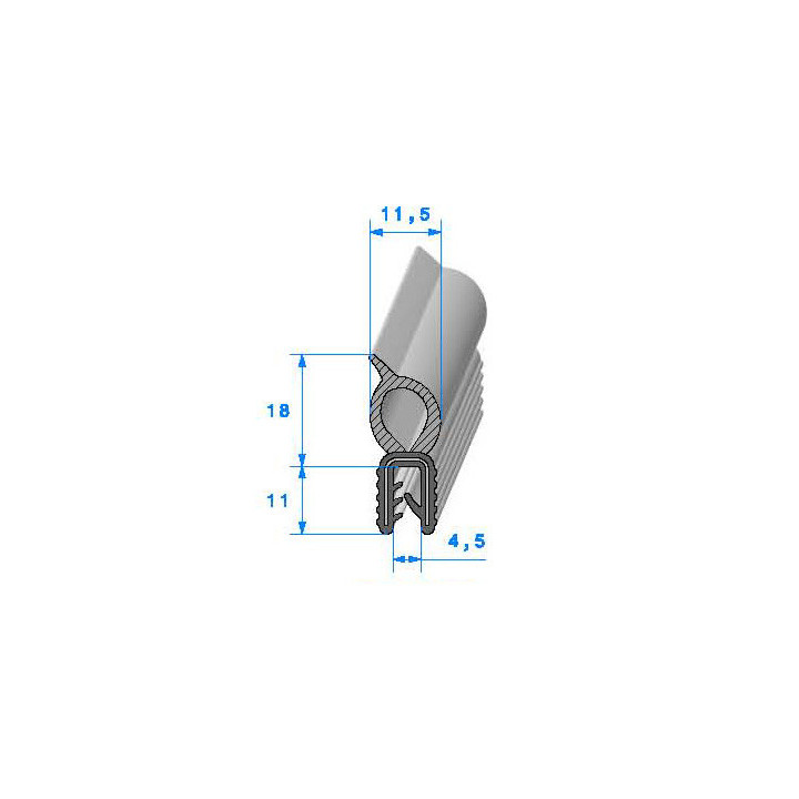 Profilé Caoutchouc SE574 - 29x11,5 mm L 1 m