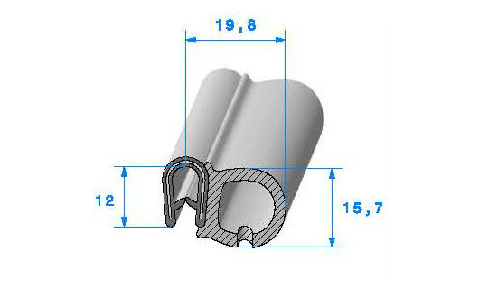 Profilé PVC armé SE676 - 19,8x15,7 mm L 1 m