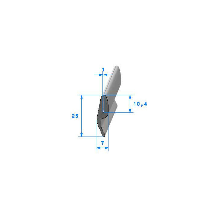 Profilé Caoutchouc SE313 - 25x7 mm L 25 m