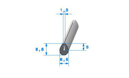 Profilé Caoutchouc SE868 - 8,6x6,6 mm L 100 m