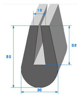 Profilé Caoutchouc SE823 - 50x30 mm L 20 m