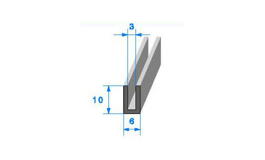 Profilé Caoutchouc SE839 - 10x6 mm L 100 m