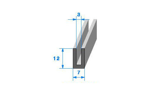 Profilé Caoutchouc SE817 - 12x7 mm L 50 m