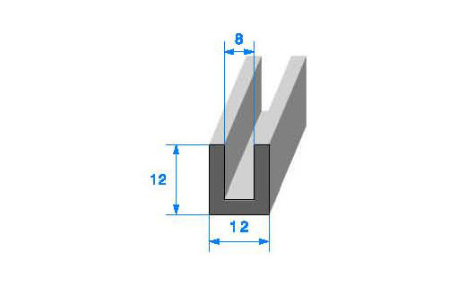 Profilé Caoutchouc SE822 - 12x12 mm L 50 m