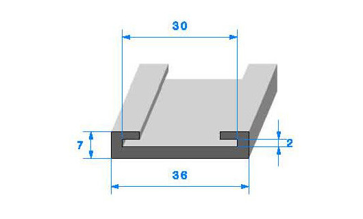 Profilé Caoutchouc SE703 - 7x36 mm L 50 m