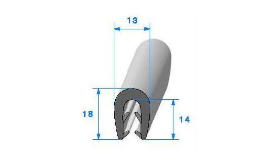 Profilé Caoutchouc SE502 - 18x13 mm L 50 m