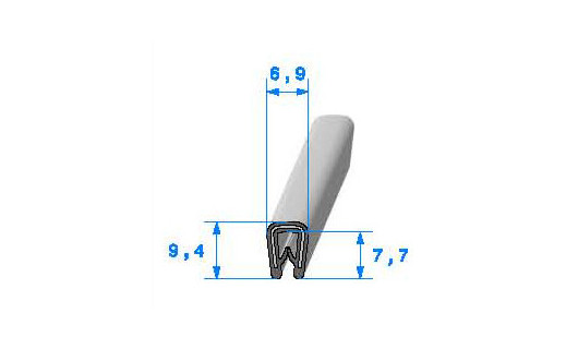 Profilé PVC armé SE782 - 9,4x6,9 mm L 1 m