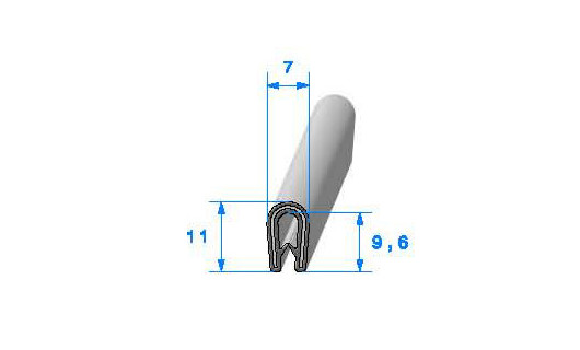 Profilé PVC armé SE719 - 11x7 mm L 50 m