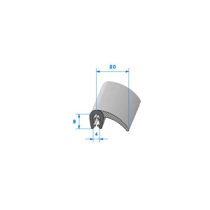 Profilé Caoutchouc SE543 - 9x20 mm L 50 m