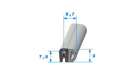 Profilé PVC armé SE696 - 7,8x8,7 mm L 100 m