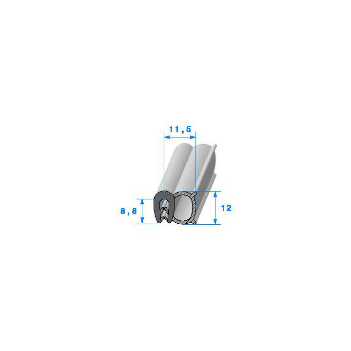 Profilé Caoutchouc SE612 - 8,8x11,5 mm L 100 m