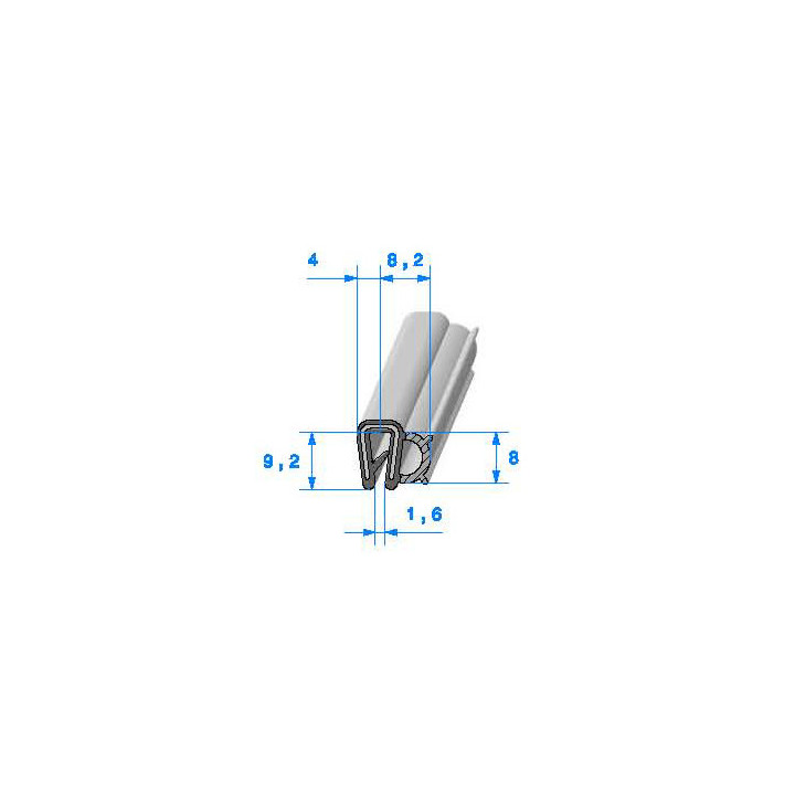 Profilé Caoutchouc SE968 - 9,2x12,2 mm L 50 m