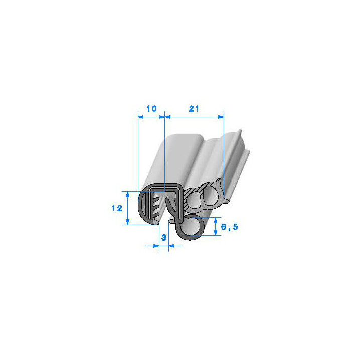 Profilé Caoutchouc SE810 - 12x31 mm L 50 m