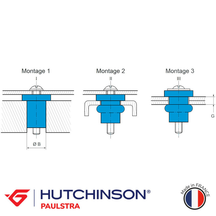 Supports SE135 Anti Vibratoire Solutions Elastomeres Made in France