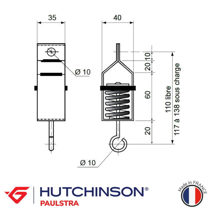 SUPPORTS SE101 anti vibratoire solutions elastomeres made in france