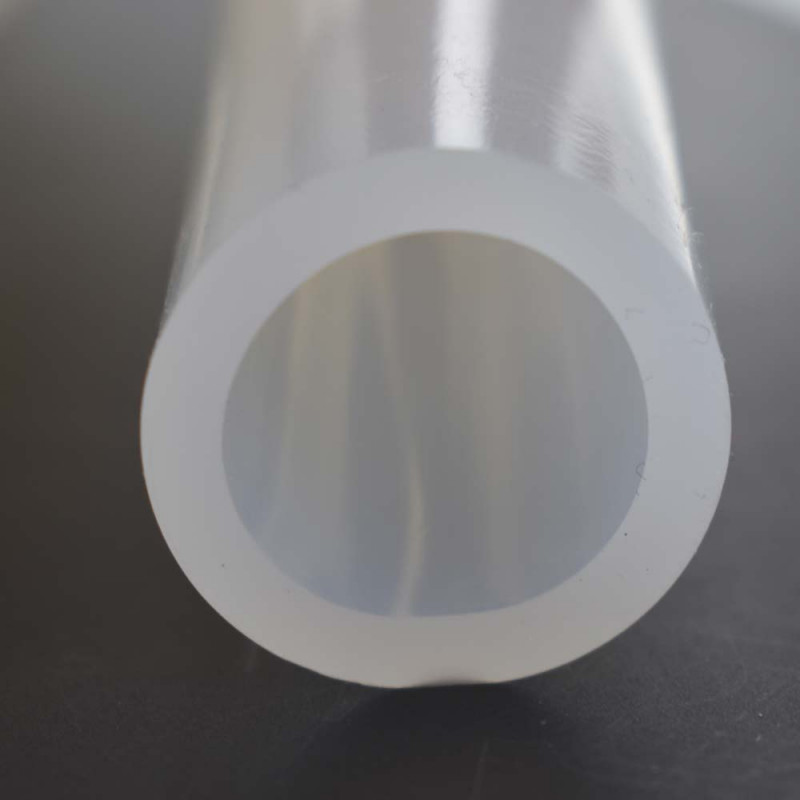 M. tuyau silicone renforce translucide aliment. 70sh ±5 avec fibre de verre  ø19mm x mur 5,8mm ±0,3