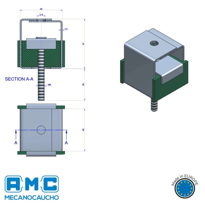 SUSPENTES SE139 SYL 3 Anti vibratoire vibrantes murs faux plafonds tuyauteries machines Solutions Elastomères