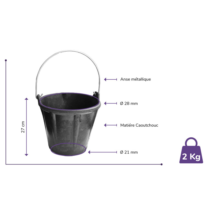 Rubber bucket 12 L