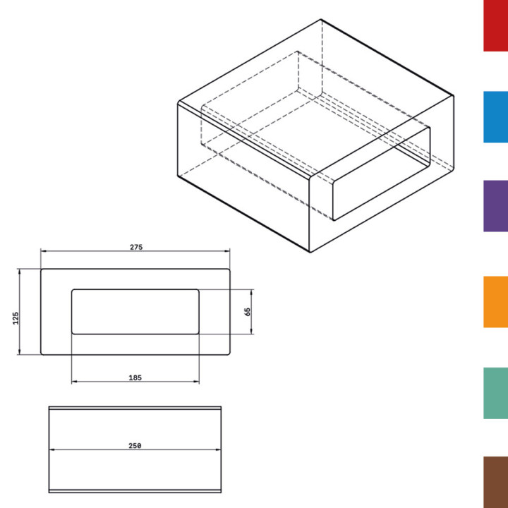 Coussin Pliage PU Rectangulaire  125 x 275 - 185 x 65 (Creux) L250 95ShA